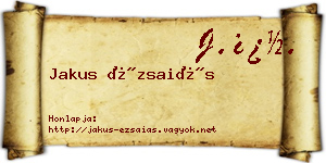 Jakus Ézsaiás névjegykártya